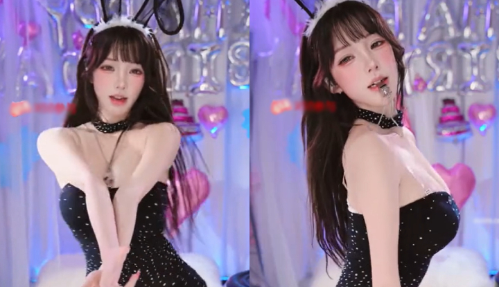 可愛小兔大跳性感哨子舞抖動胸部好誘人